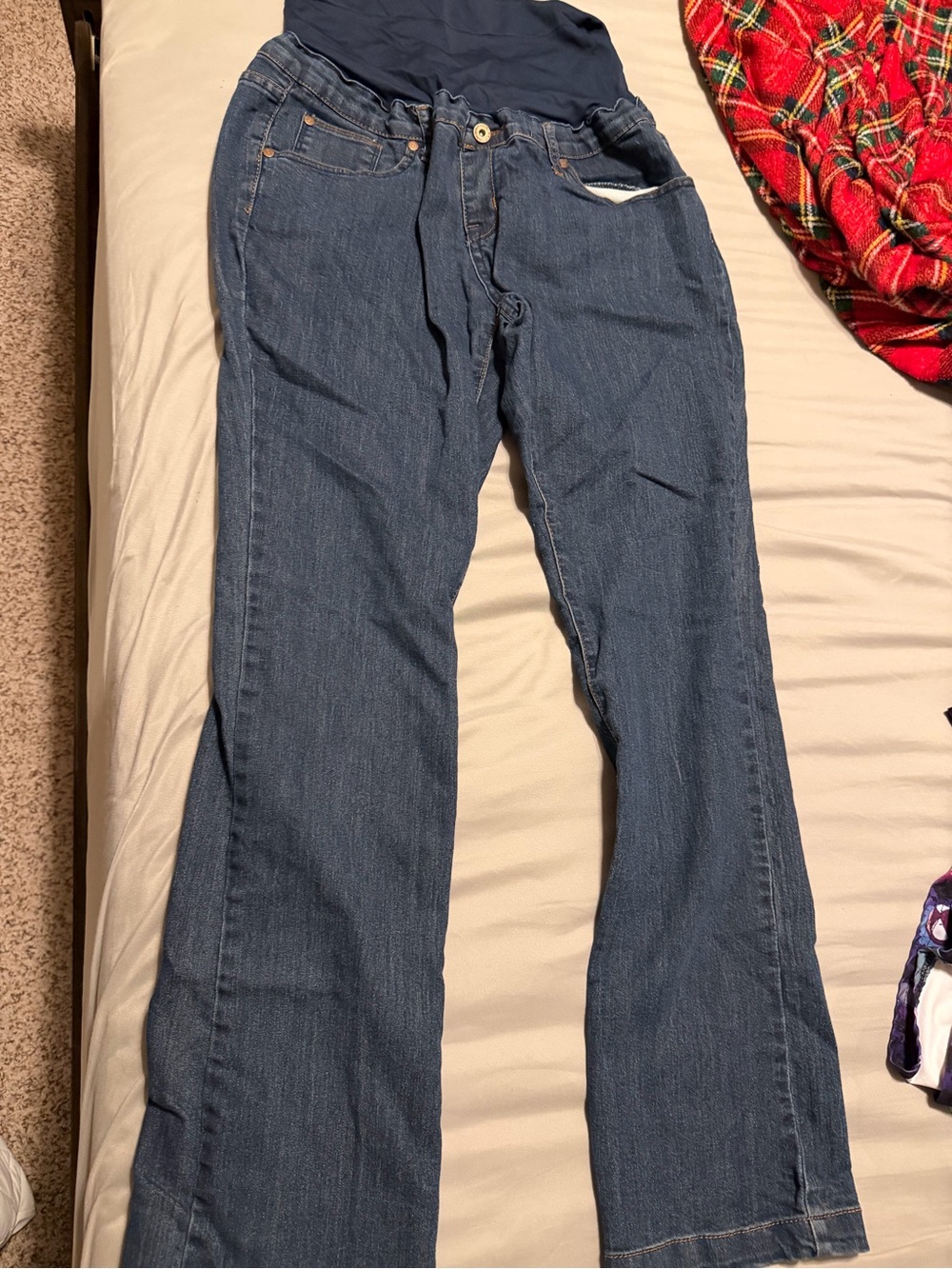 Lilac Women’s Maternity Straight-Leg Jeans in Dark Blue